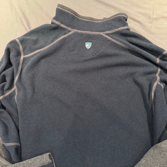 Kuhl Kashmira 1/4 Zip Men's XL Navy Blue/Gray Hiking Fleece - Picture 2 of 5